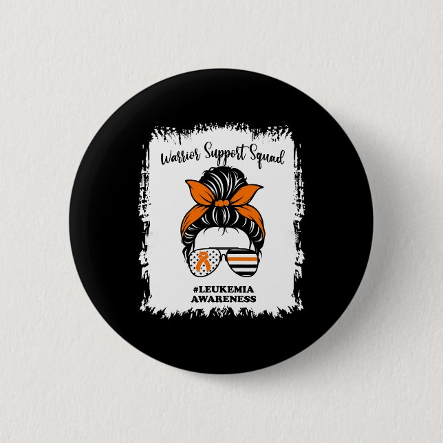Awareness Warrior Support Squad Messy Bun Matching 6 Cm Round Badge (Front)