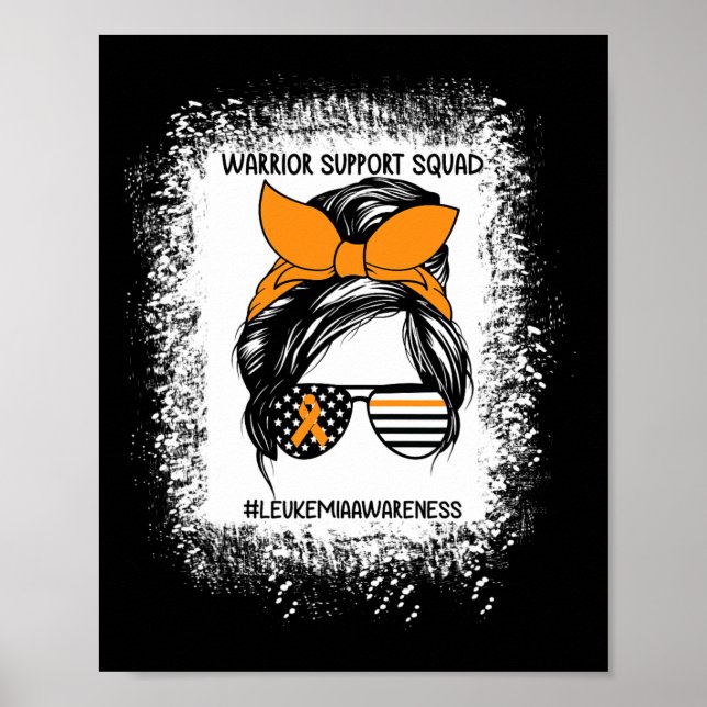 Awareness Warrior Support Squad Messy Bun Sungl  Poster (Front)