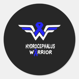 Awareness Warrior Support Survivor Blue Ribbon 1  Classic Round Sticker
