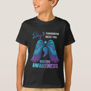 Awareness Wings And Ribbon Suicide Prevention Day T-Shirt