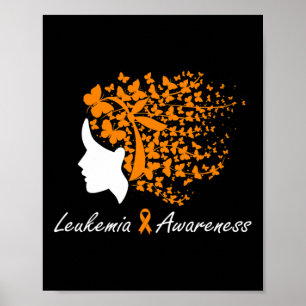 Awareness - Women Butterflies Hair Purple Ribbon Poster