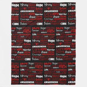 Awareness Words...Brain Aneurysm Fleece Blanket