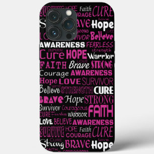 Awareness Words...Breast Cancer iPhone 13 Pro Max Case