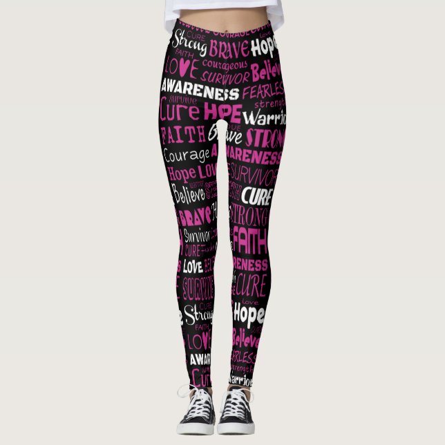 Awareness Words...Breast Cancer Leggings (Front)