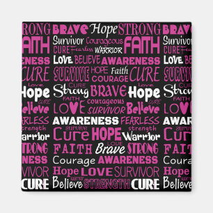 Awareness Words...Breast Cancer Magnet
