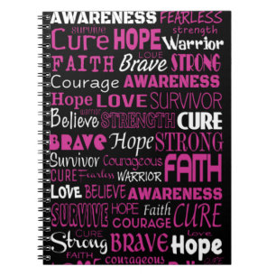 Awareness Words...Breast Cancer Notebook