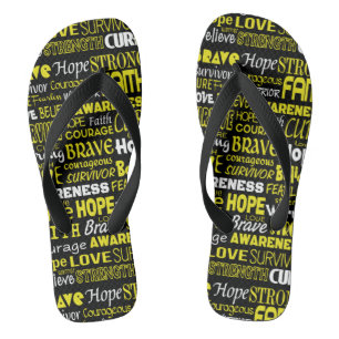 Awareness Words...Endometriosis Flip Flops