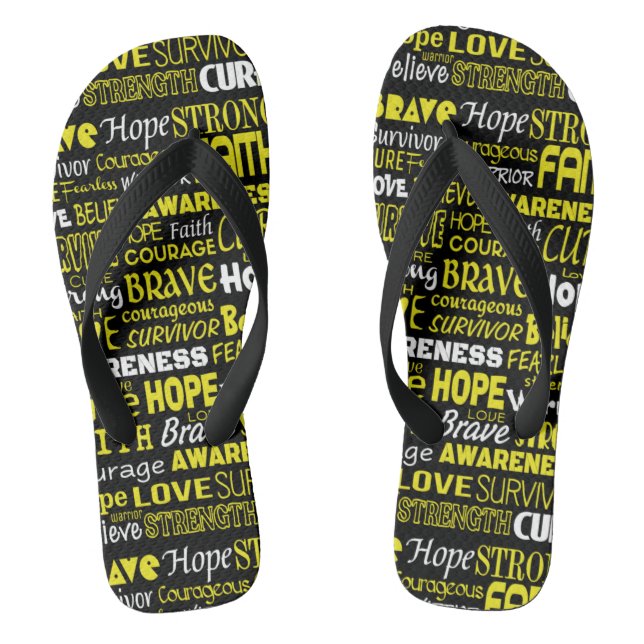 Awareness Words...Endometriosis Flip Flops (Footbed)