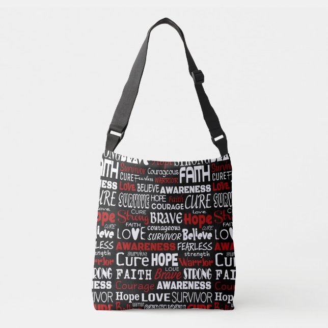 Awareness Words...Tarlov Cyst Crossbody Bag (Front)