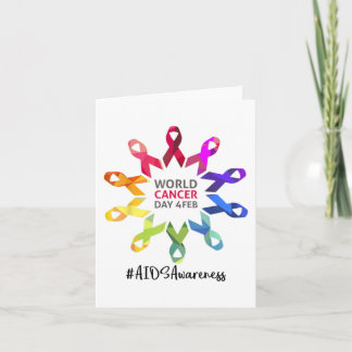 Awareness World Cancer Day Hiv Awareness Aids Warr Card