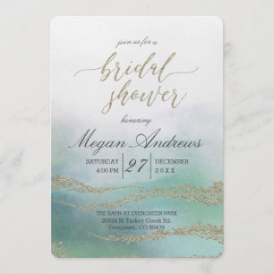Awash Elegant Watercolor Bridal Shower Invitation
