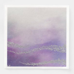 Awash Elegant Watercolor in Orchid Purple Wedding Napkin