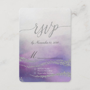 Awash Elegant Watercolor in Orchid Wedding RSVP