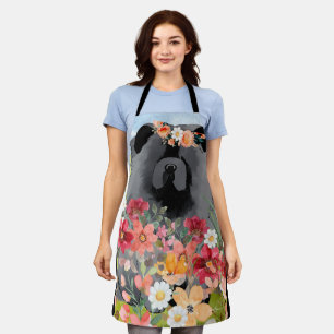 AWASH IN LIGHT Black - Blue  Chow Dog   Apron