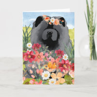 AWASH IN LIGHT Black - Blue  Chow Dog  Art Card