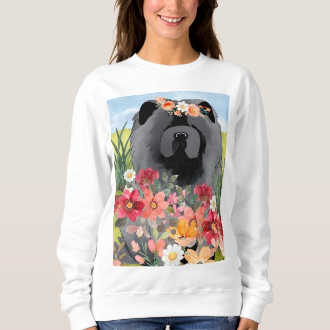AWASH IN LIGHT Black - Blue  Chow Dog  shirts (Front)