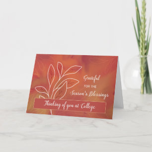 Away at College Thanksgiving Warm Watercolor Card