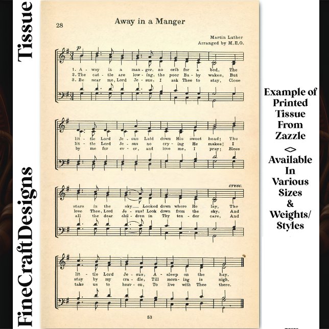 Away In A Manager Sheet Music DU8 Decoupage (Creator Uploaded)