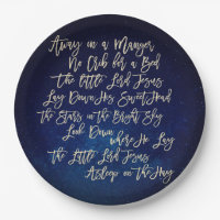 Away in A Manger Christmas Carol Midnight Blue