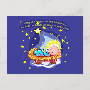 Away in a Manger Christmas Carol T-shirts, Gifts Holiday Postcard