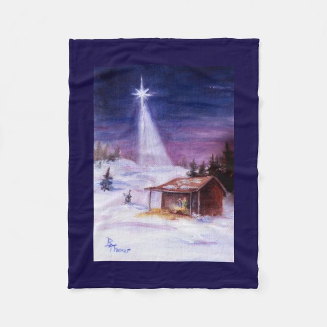 Away In a Manger Fleece Blanket (Front)