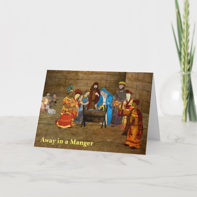 Away in a Manger Holiday Card (Front)