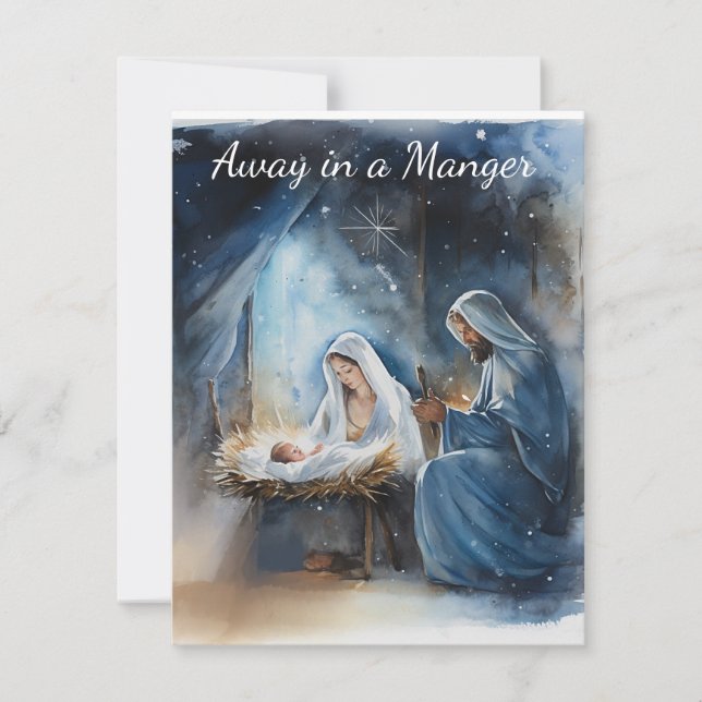 Away in a Manger traditional card (Front)