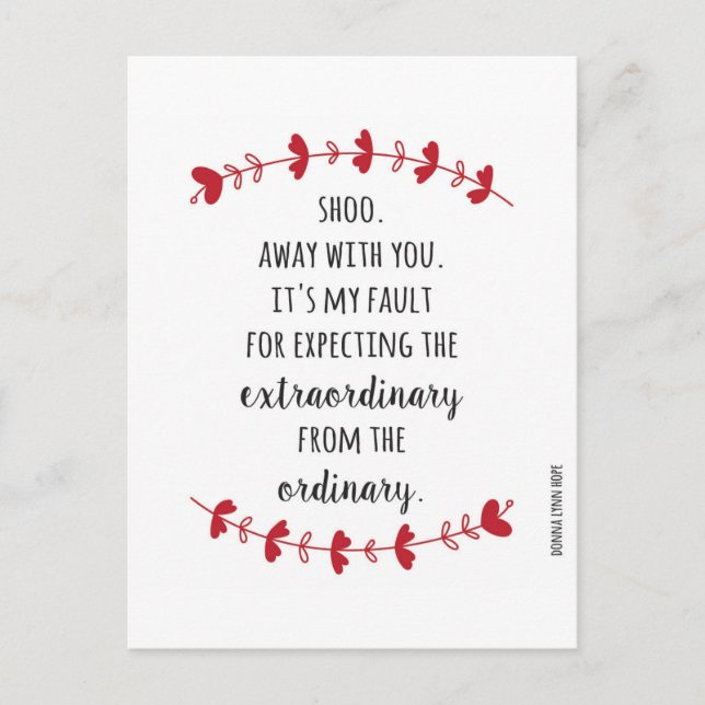 Away With You Anti-Valentine Holiday Postcard (Front)