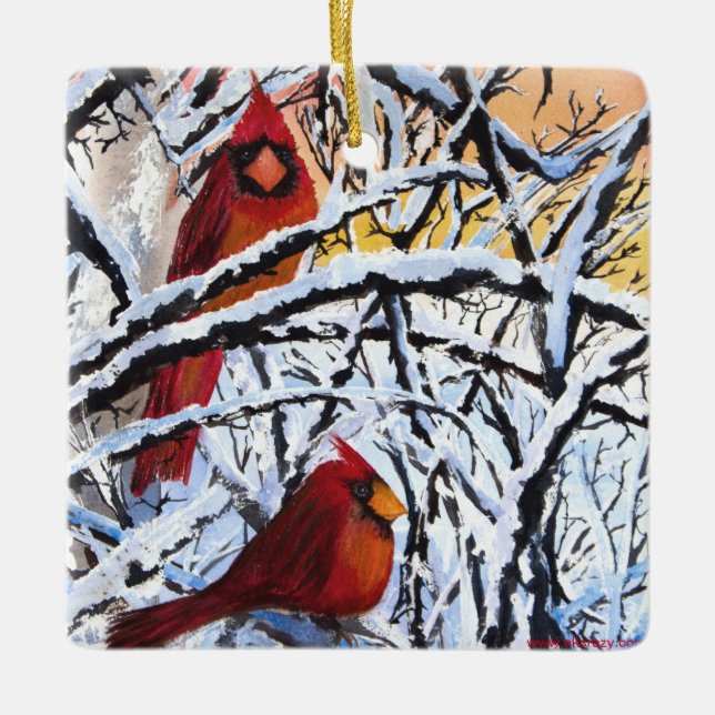 AWCC Alaskan Frozen Cardinals Holiday Ornament (Front)