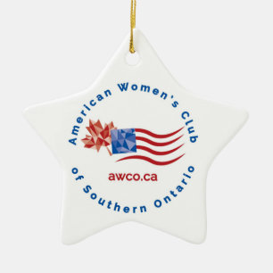 AWCO Christmas Star Ceramic Tree Decoration