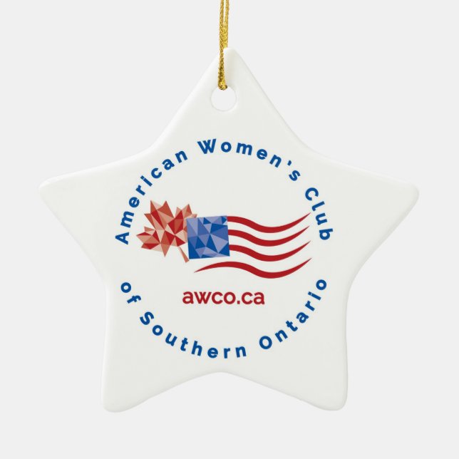 AWCO Christmas Star Ceramic Tree Decoration (Front)