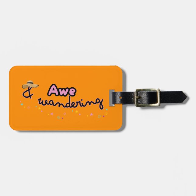 Awe and Wandering customizable luggage tag  (Front Horizontal)