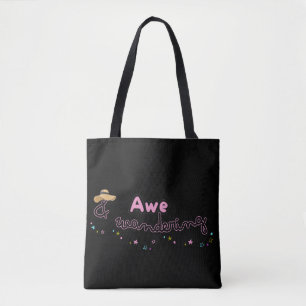 Awe and Wandering tote Bag
