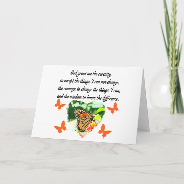 AWE INSPIRING BUTTERFLY SERENITY PRAYER PHOTO CARD (Front)