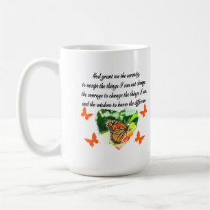 AWE INSPIRING BUTTERFLY SERENITY PRAYER PHOTO COFFEE MUG