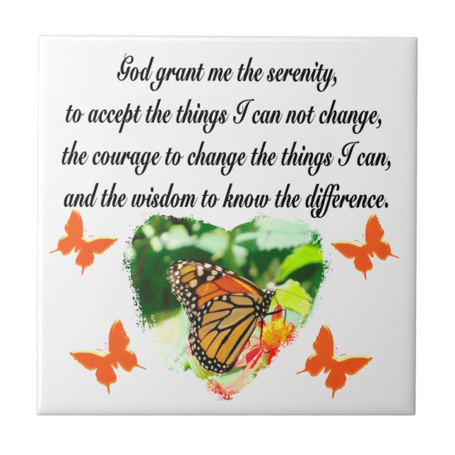 AWE INSPIRING BUTTERFLY SERENITY PRAYER PHOTO TILE (Front)