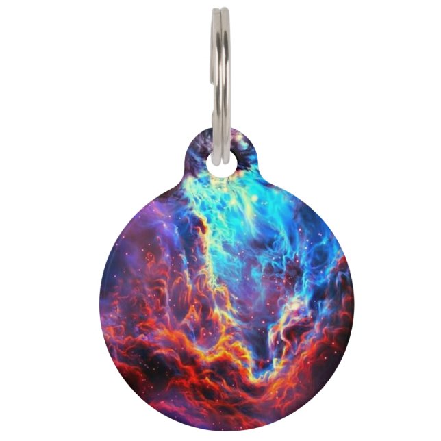 Awe-Inspiring Colour Composite Star Nebula Pet Tag (Front)