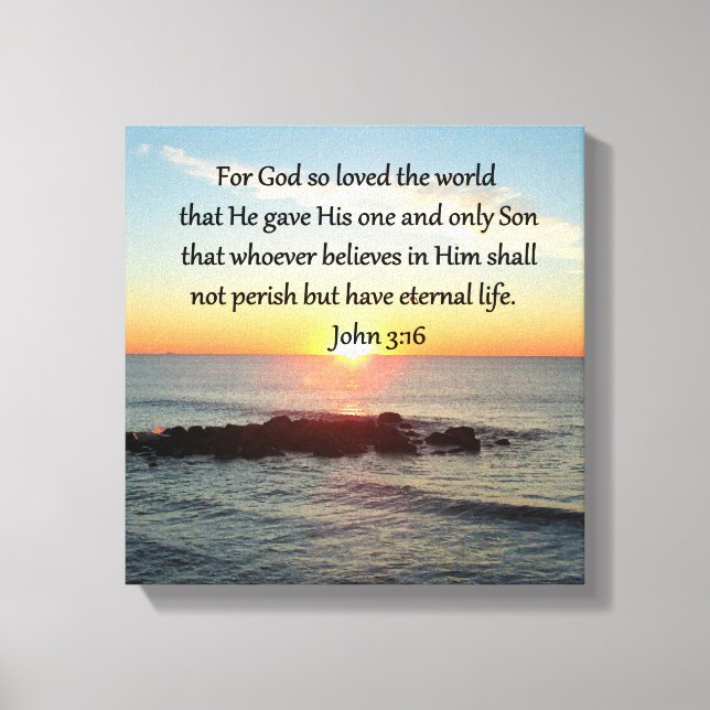 AWE-INSPIRING JOHN 3:16 SUNRISE CANVAS PRINT (Front)