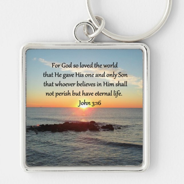 AWE-INSPIRING JOHN 3:16 SUNRISE KEY RING (Front)