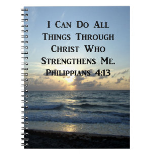 AWE-INSPIRING PHILIPPIANS 4:13 SCRIPTURE VERSE NOTEBOOK