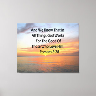 AWE-INSPIRING ROMANS 8:28 SCRIPTURE VERSE CANVAS PRINT