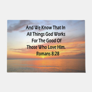 AWE-INSPIRING ROMANS 8:28 SCRIPTURE VERSE DOORMAT