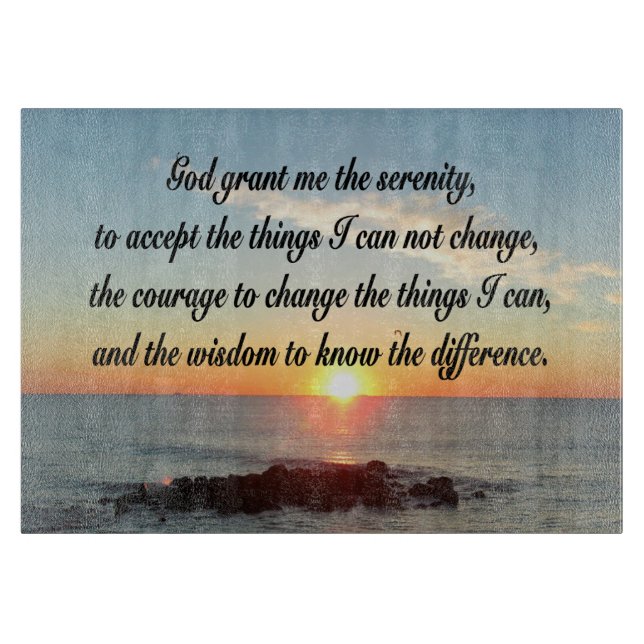 AWE INSPIRING SERENITY PRAYER DESIGN CUTTING BOARD (Front)