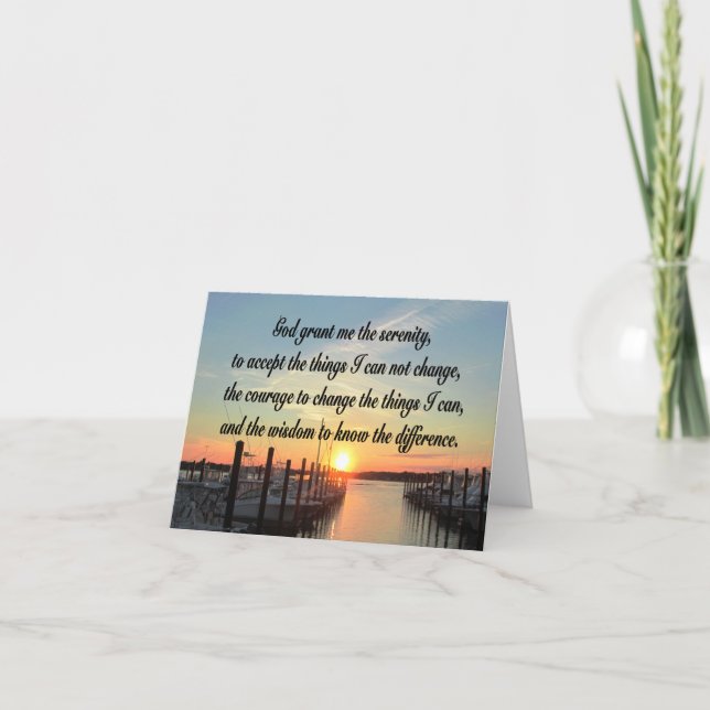 AWE-INSPIRING SERENITY PRAYER SUNSET PHOTO DESIGN CARD (Front)