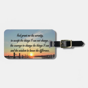 AWE-INSPIRING SERENITY PRAYER SUNSET PHOTO DESIGN LUGGAGE TAG