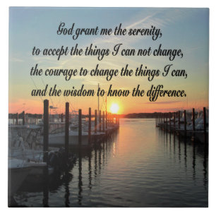 AWE-INSPIRING SERENITY PRAYER SUNSET PHOTO DESIGN TILE
