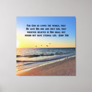 AWE INSPIRING SUNRISE JOHN 3:16 CANVAS PRINT