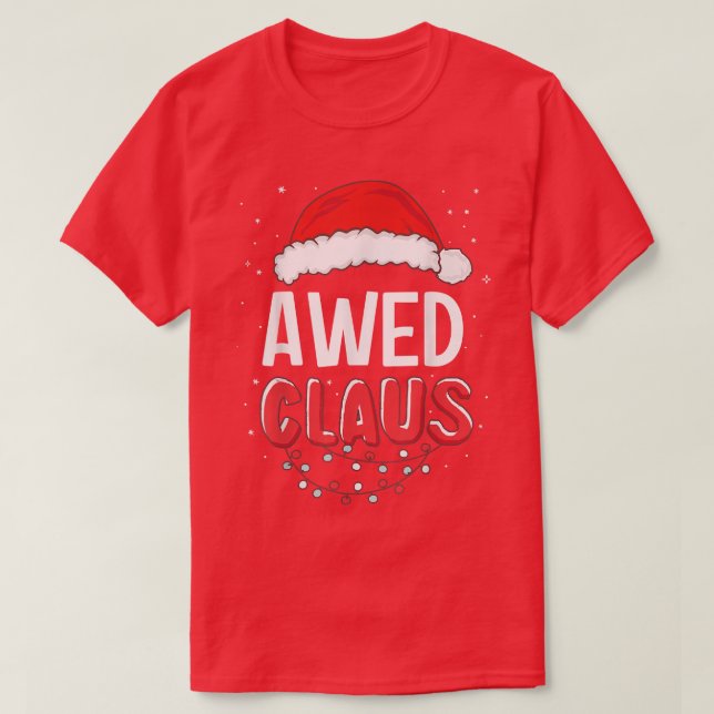 Awed Santa Claus Christmas Matching Costume  T-Shirt (Design Front)