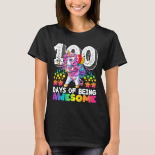 Awesome 100 Days of School Flossing Unicorn Gift f T-Shirt
