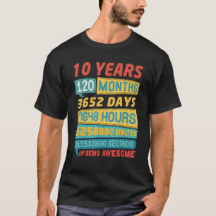 Awesome 10 Years Old Vintage 10th Birthday T-Shirt